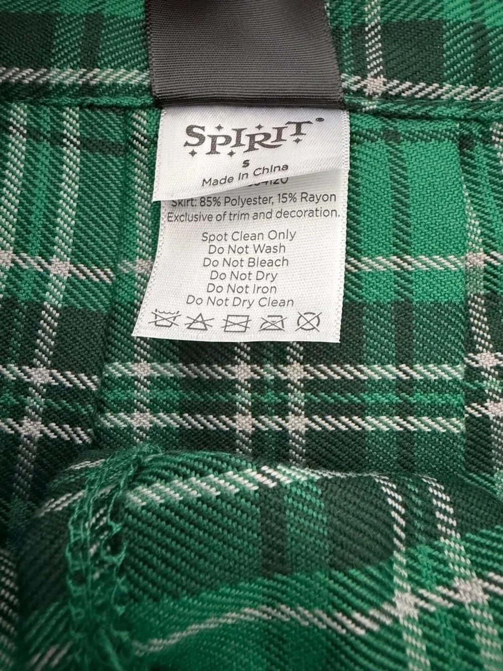 Spirit Harry Potter Slytherin Girls Size Small Green Plaid Pleated Mini Skirt